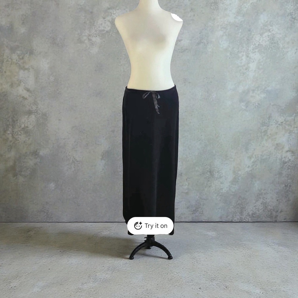 Velour Drawstring Waist Maxi Stretch Skirt Women's Size M Whimsygoth Grunge Y2K